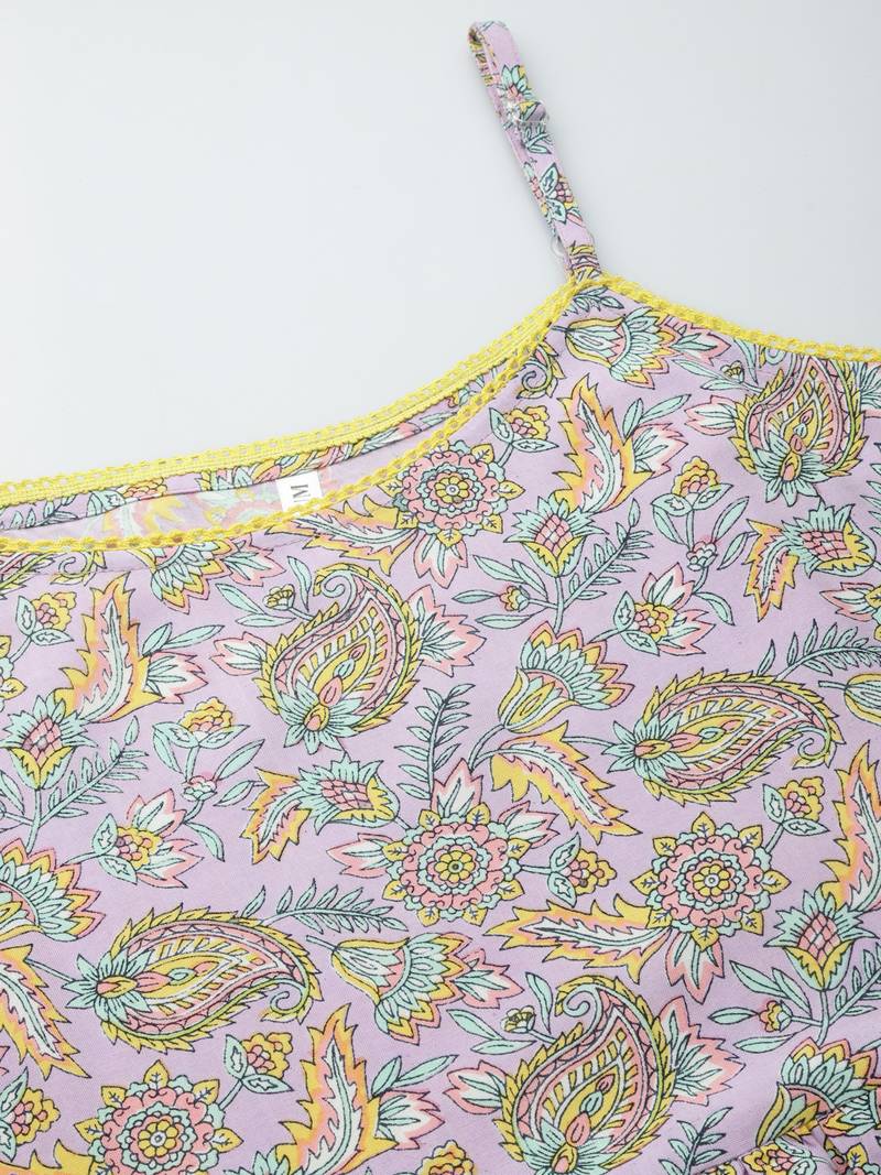 Stylum Women's Paisley Printed Rayon Kurta Pant Dupatta set