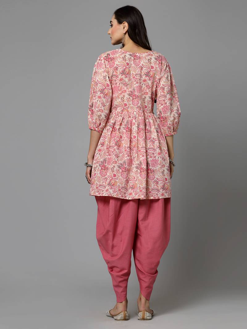 Floral Printed Cotton Punjabi Salwar Suit