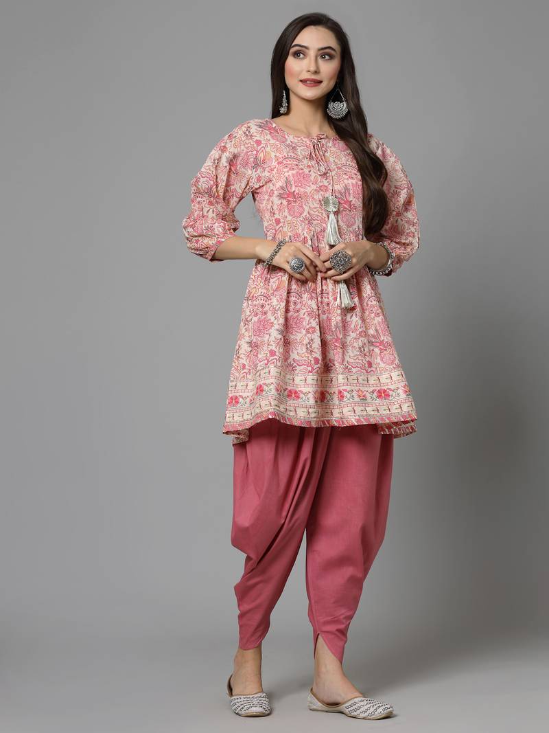 Floral Printed Cotton Punjabi Salwar Suit