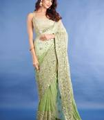Soft Georgette Fabric And 7 Mm Embrodery Sequence Saree