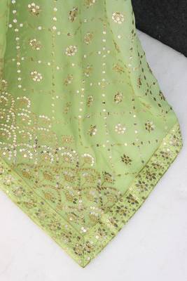 Soft Georgette Fabric And 7 Mm Embrodery Sequence Saree 4