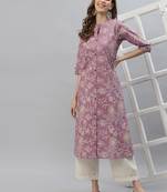 Women's Floral Print Rayon A-Line Kurta