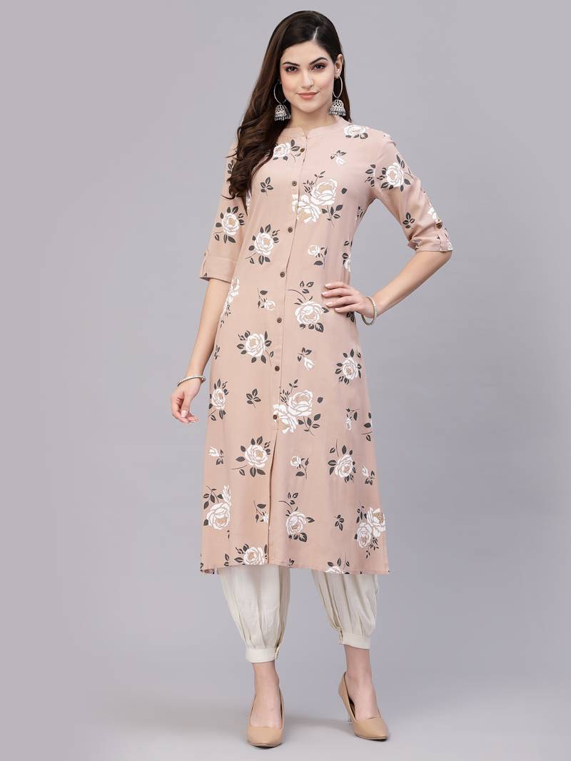 Women's Floral Printed A-Line Kurta