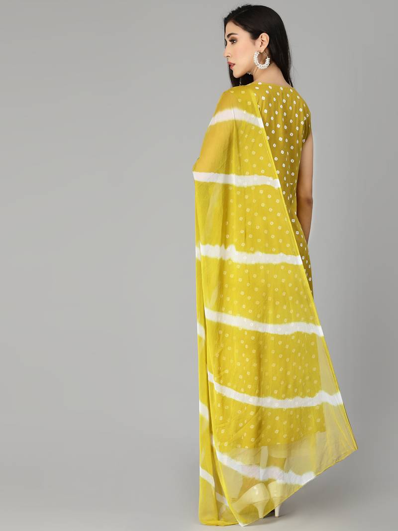 Women's Bandhej Printed A-Line Kurta with Dupatta