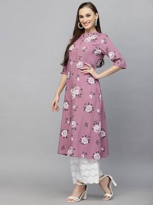 Women's Floral Printed A-Line Kurta 3