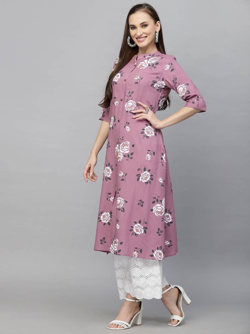 Women's Floral Printed A-Line Kurta