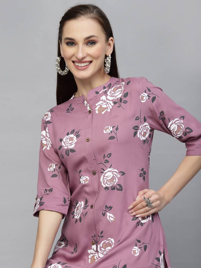 Women's Floral Printed A-Line Kurta