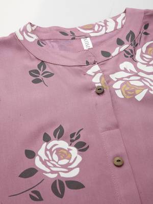 Women's Floral Printed A-Line Kurta 5