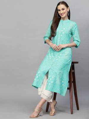 Women's Printed Rayon A-Line Kurta 1