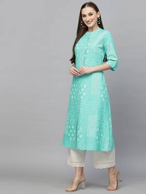 Women's Printed Rayon A-Line Kurta 3