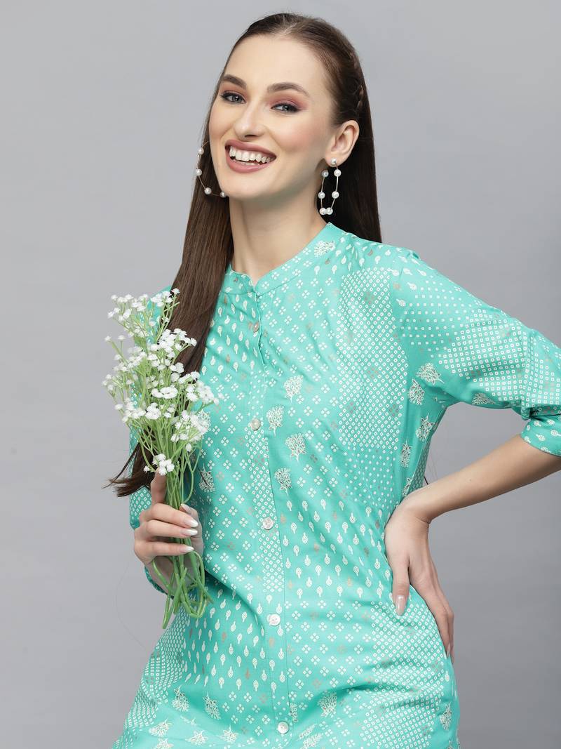 Women's Printed Rayon A-Line Kurta