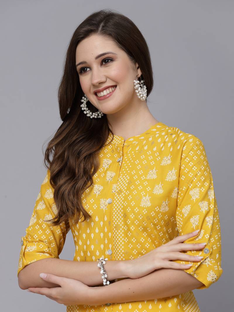 Women's Printed Rayon A-Line Kurta