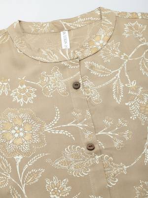 Women's Floral Print Rayon A-Line Kurta 4