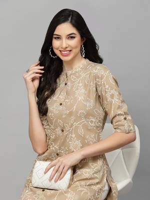 Women's Floral Print Rayon A-Line Kurta 5