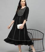 Stylum Women's Embroidered & Embellished Rayon Anarkali kurta