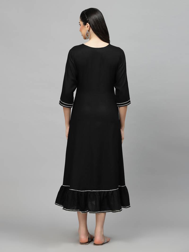 Stylum Women's Embroidered & Embellished Rayon Anarkali kurta