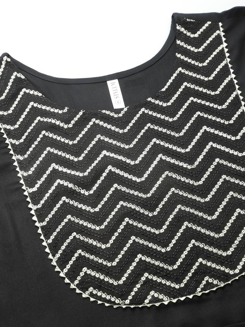 Stylum Women's Embroidered & Embellished Rayon Anarkali kurta