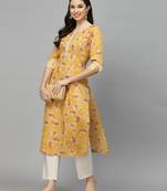 Stylum Women's Printed Rayon Blend Straight Kurta