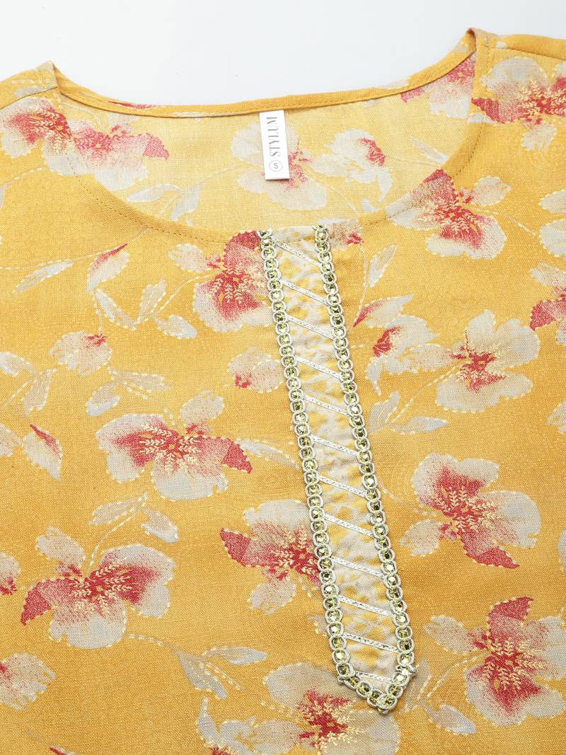 Stylum Women's Printed Rayon Blend Straight Kurta