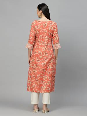 Stylum Women's Printed Rayon Blend Straight Kurta 2