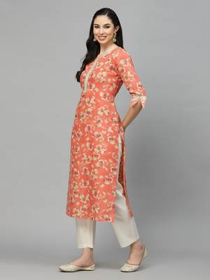 Stylum Women's Printed Rayon Blend Straight Kurta 3