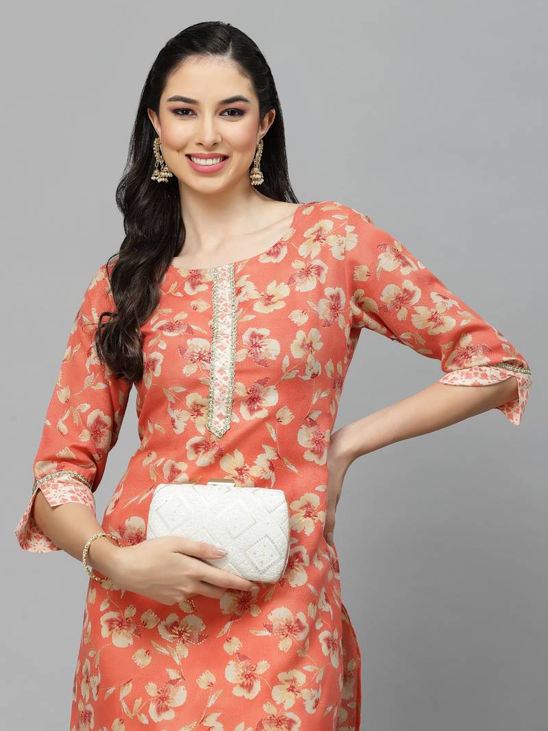 Stylum Women's Printed Rayon Blend Straight Kurta