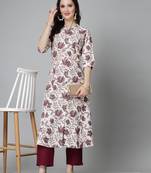 Women's Floral Printed Rayon A-Line Kurta