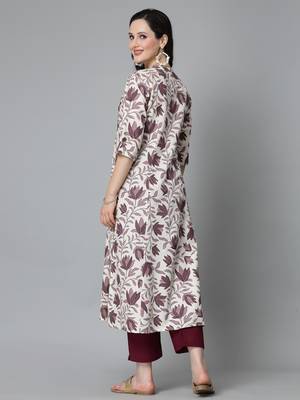 Women's Floral Printed Rayon A-Line Kurta 2