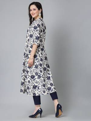 Women's Floral Printed Rayon A-Line Kurta 2