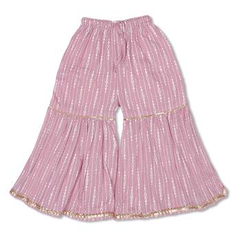 Aatya Kiids pink printed gota embellished kurta with sharara- pink 4