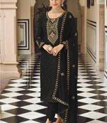Black georgette salwar suit with dupatta