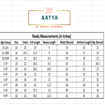 Aatya Kiids gathered top with gota embellished round neck with sharara -yellow 5