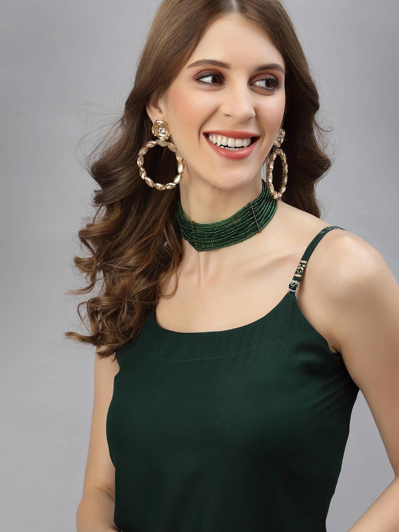 Women's Gold Printed Rayon Straight Kurta Pant Set