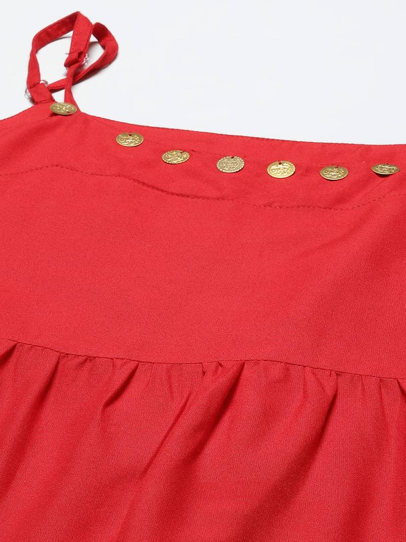 Women's Solid Rayon short Flared Top Palazzo Set