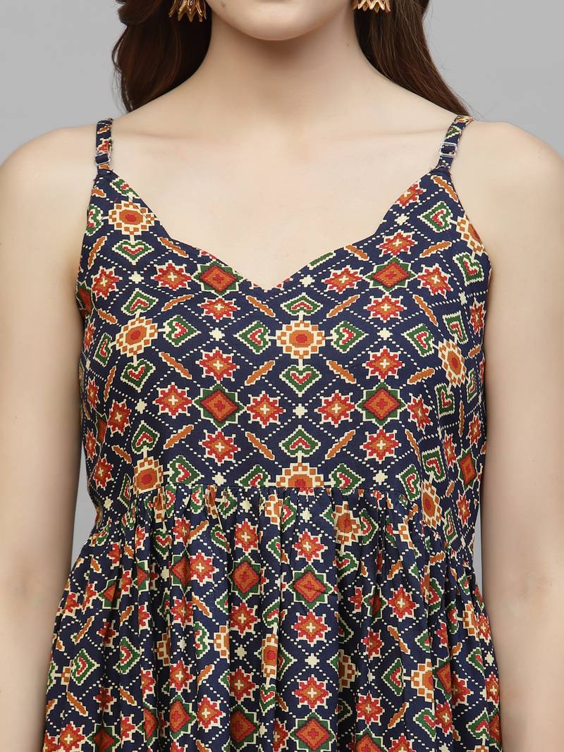 Women's Printed Rayon Kurta Sharara Dupatta Set