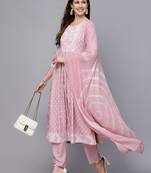 Women's Printed Rayon Naira Cut Kurta Pant Dupatta Set