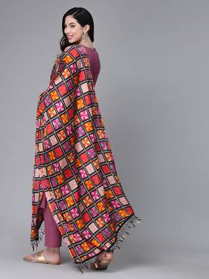 Women's Solid Cotton Blend Straight Kurta Pant Dupatta Set 2