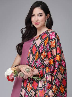 Women's Solid Cotton Blend Straight Kurta Pant Dupatta Set 4