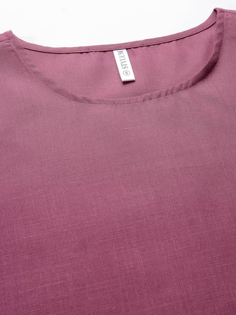 Women's Solid Cotton Blend Straight Kurta Pant Dupatta Set