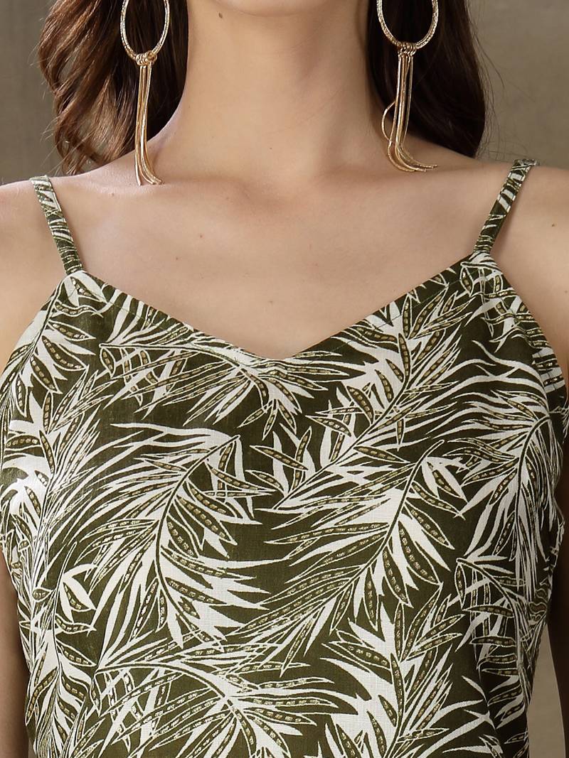 Women's Printed Cotton Blend Straight Kurta Pant Set