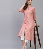 Women's Block Printed Rayon A-Line Kurta