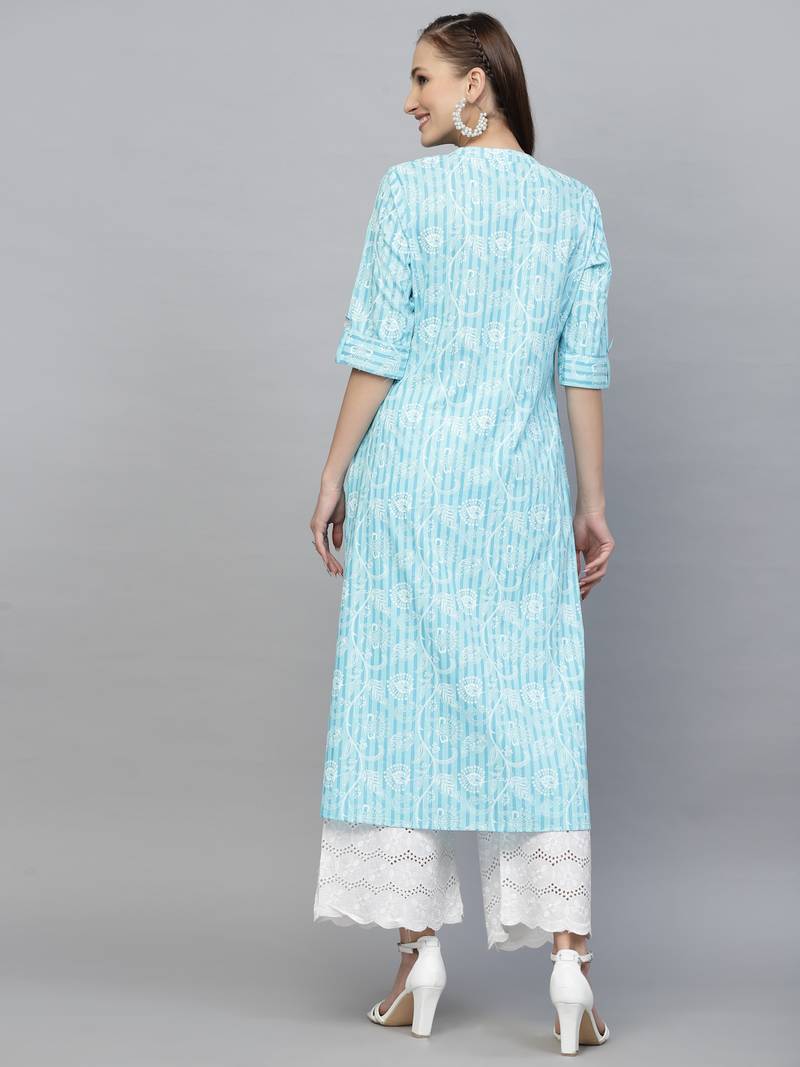 Women's Printed Rayon A-Line Kurta