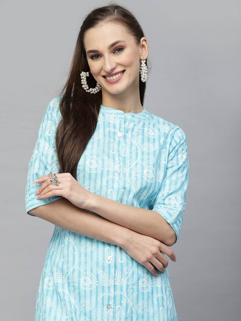 Women's Printed Rayon A-Line Kurta
