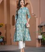 Women's Printed Rayon A-Line Kurta