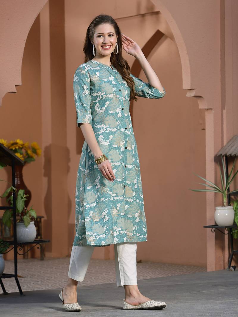 Women's Printed Rayon A-Line Kurta