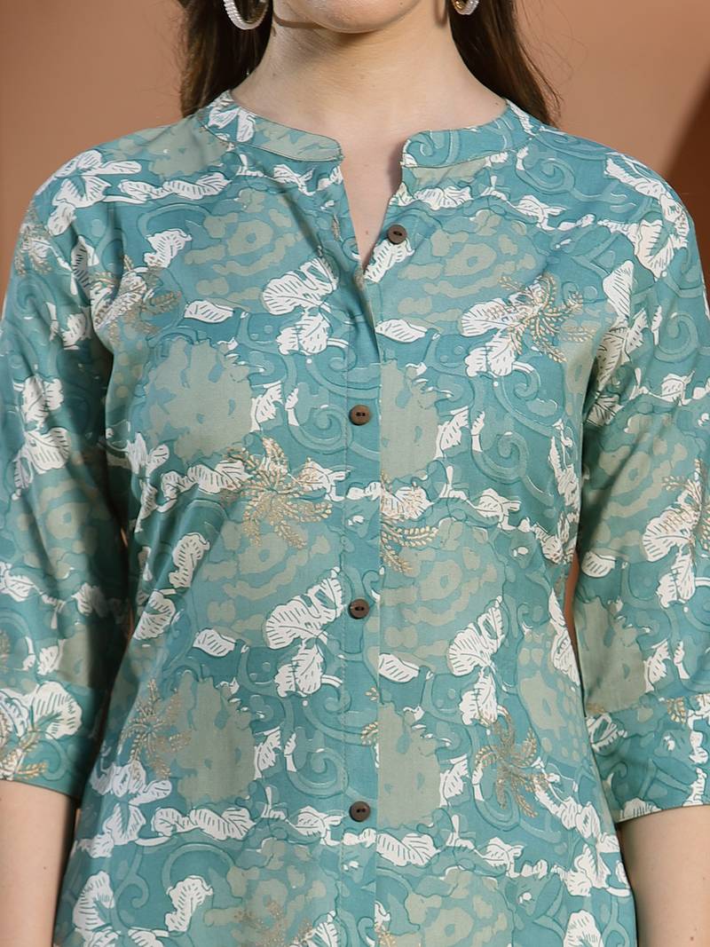 Women's Printed Rayon A-Line Kurta