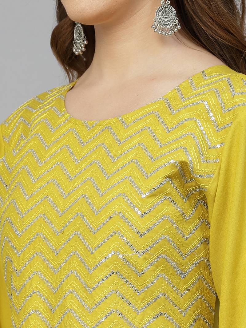 Women's Embroidered & Embellished Rayon Anarkali kurta