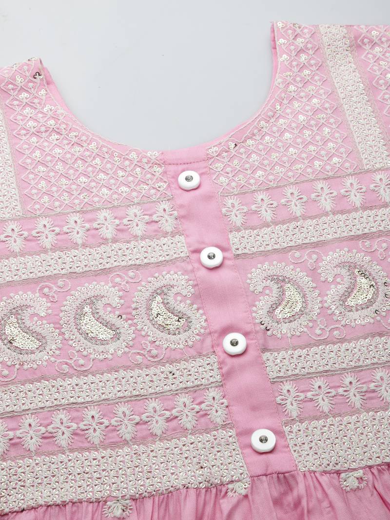 Stylum Women's Embroidered Rayon Flared kurta