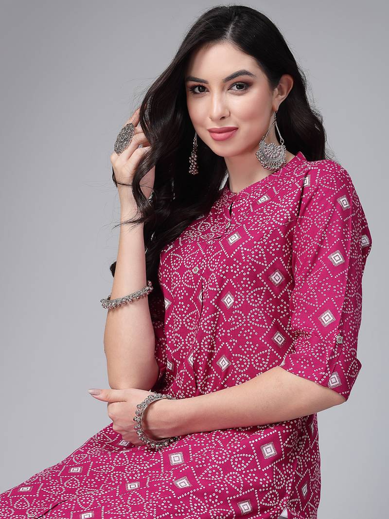 Women's Printed Rayon A-Line Kurta