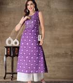 Women's Bandhej Printed Cotton Flared Kurta